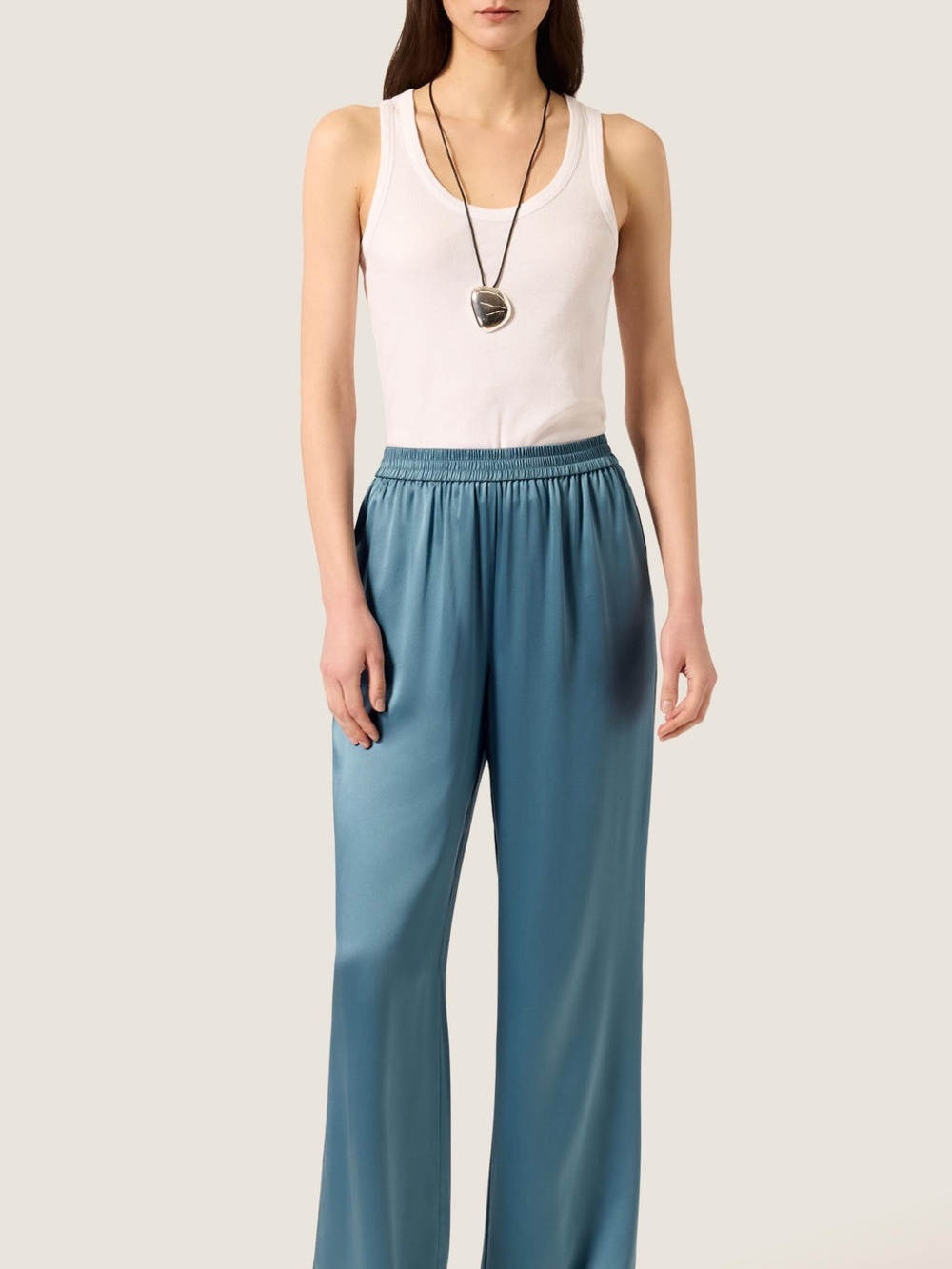 ARGENT Pull-Up Pant
in Silk Charmeuse w/Piping Detail